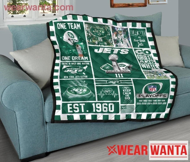 New York Jets Quilt Blanket Custom-Gear Wanta