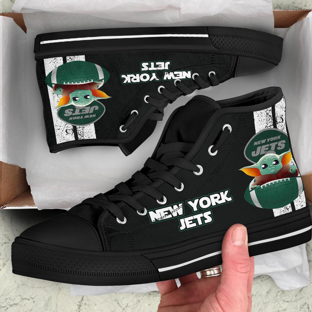 New York Jets Sneakers Baby Yoda High Top Shoes Mixed-Gear Wanta