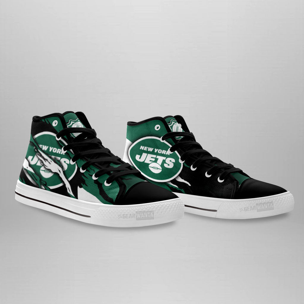 New York Jets High Top Shoes Custom For Fans-Gear Wanta