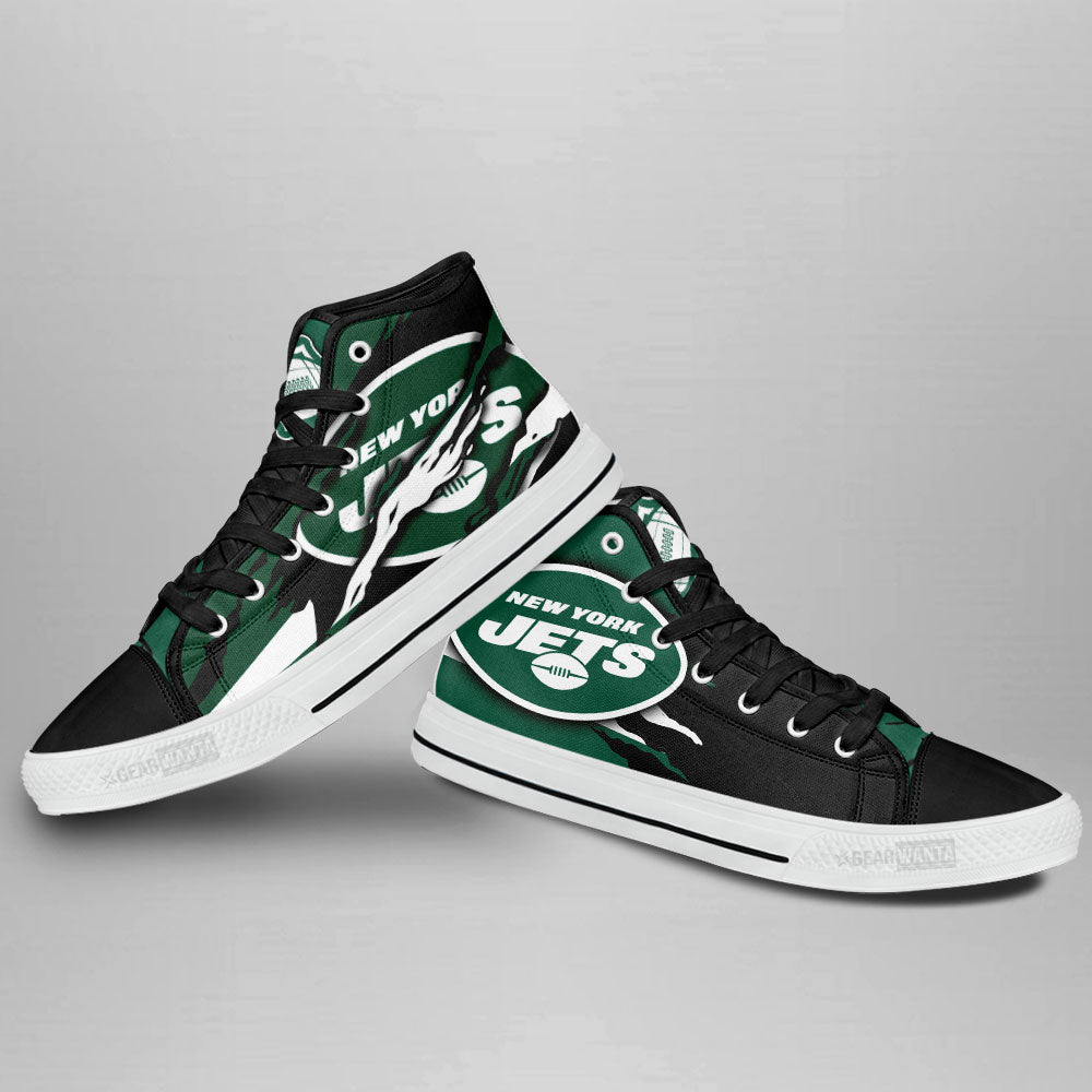 New York Jets High Top Shoes Custom For Fans-Gear Wanta