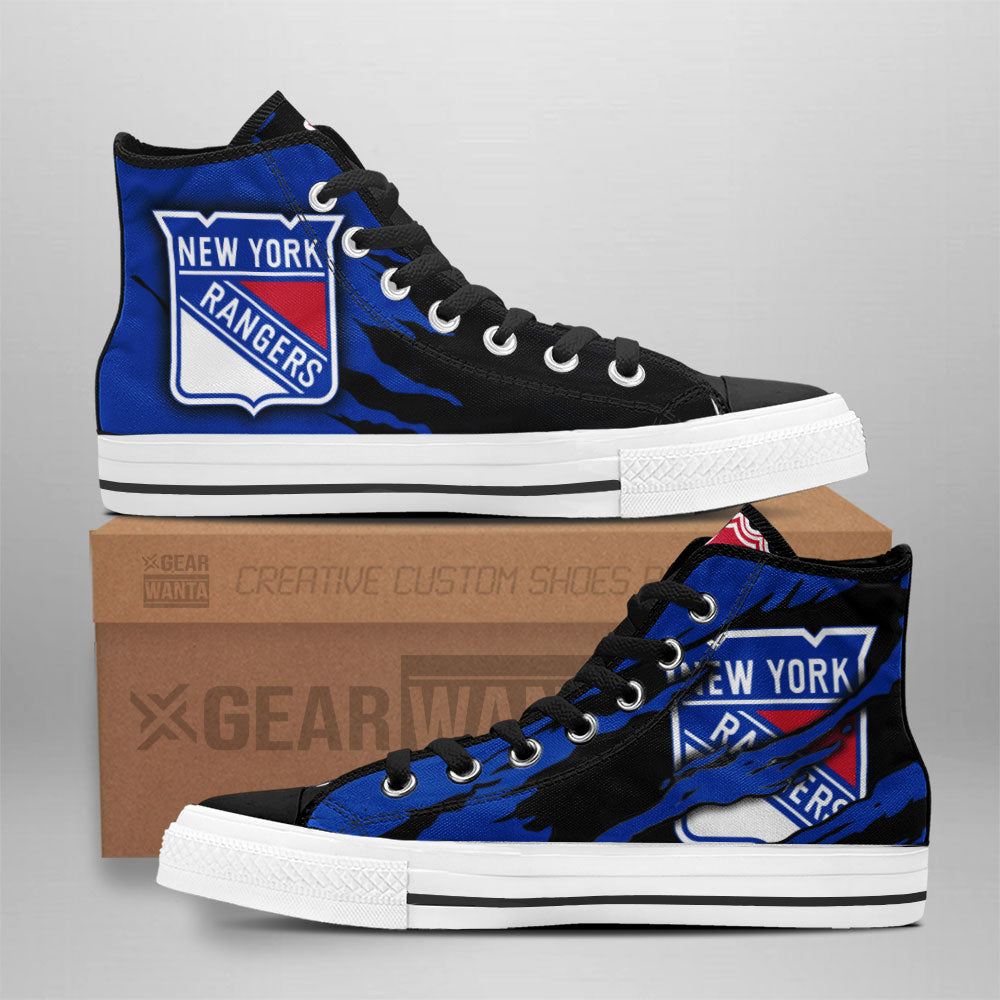 New York Rangers High Top Shoes Custom For Fans-Gear Wanta