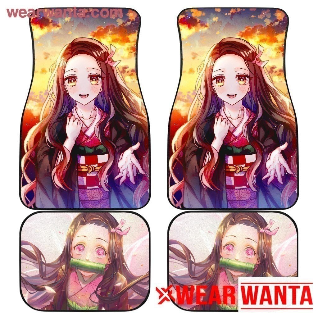 Nezuko Car Floor Mats Custom Anime Demon Slayer Car Decoration-Gear Wanta