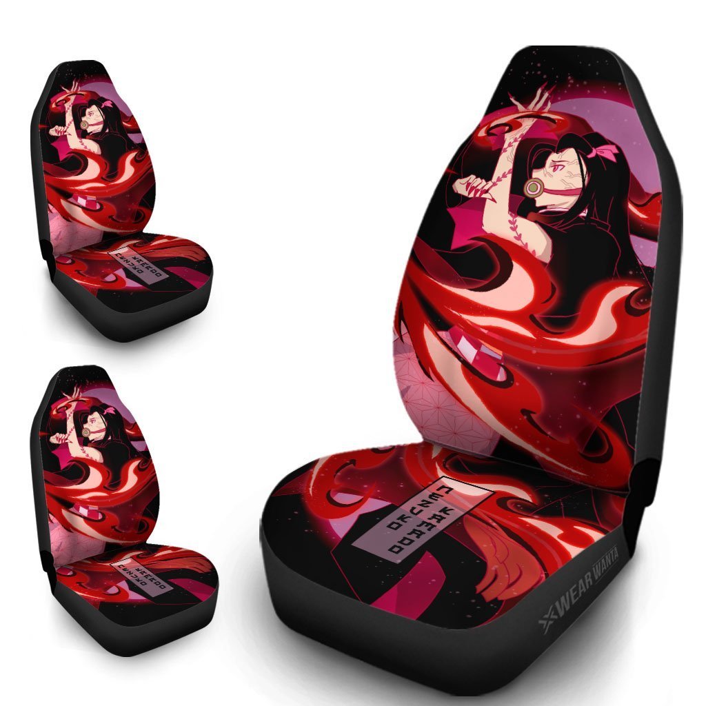 Nezuko Car Seat Covers Demon Blood Arts Demon Slayer Anime Car Accessories-Gear Wanta