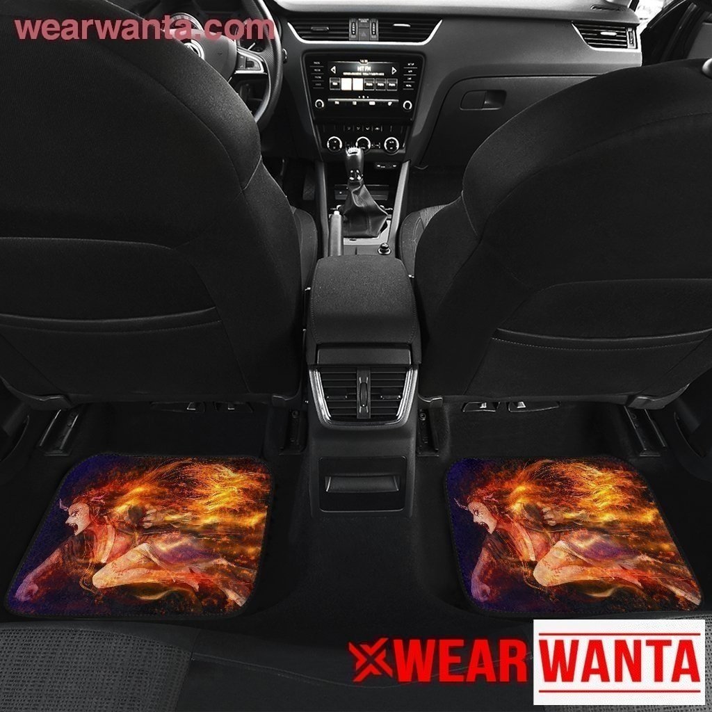 Nezuko Fire Kimetsu No Yaiba Anime Car Floor Mats NH09-Gear Wanta