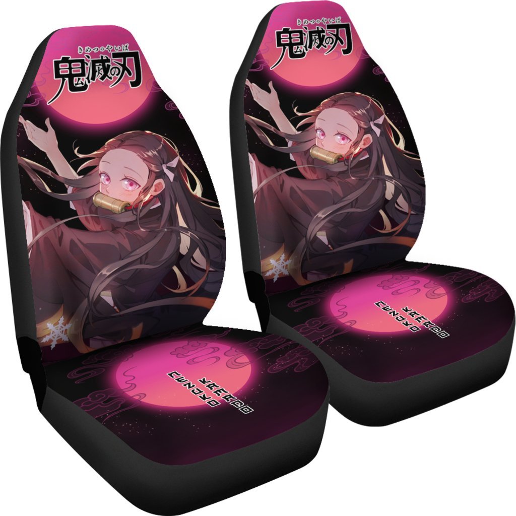 Nezukokamado Demon Slayer Under The Moon Car Seat Covers Custom Anime Car Accessories-Gear Wanta