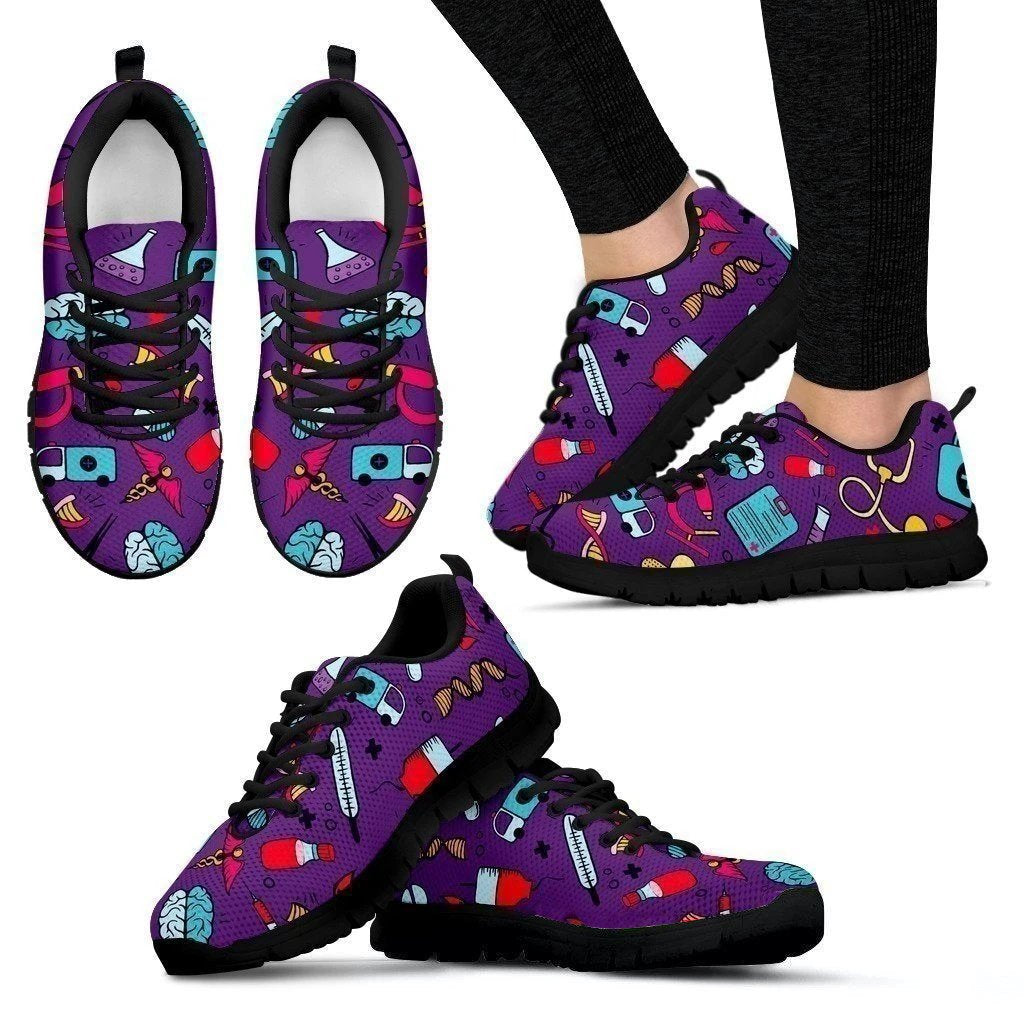 Nurse Purple Color Women's Sneakers Gift-Gear Wanta