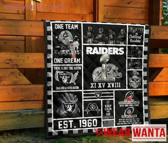 Oakland Raiders Quilt Blanket-Gear Wanta