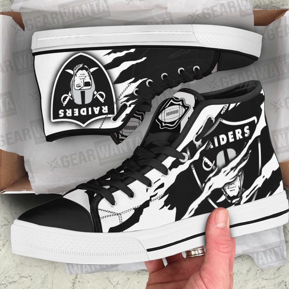 Oakland Raiders High Top Shoes Custom For Fans-Gear Wanta