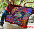 On A Dark Desert Highway Hippie Quilt Blanket-Gear Wanta