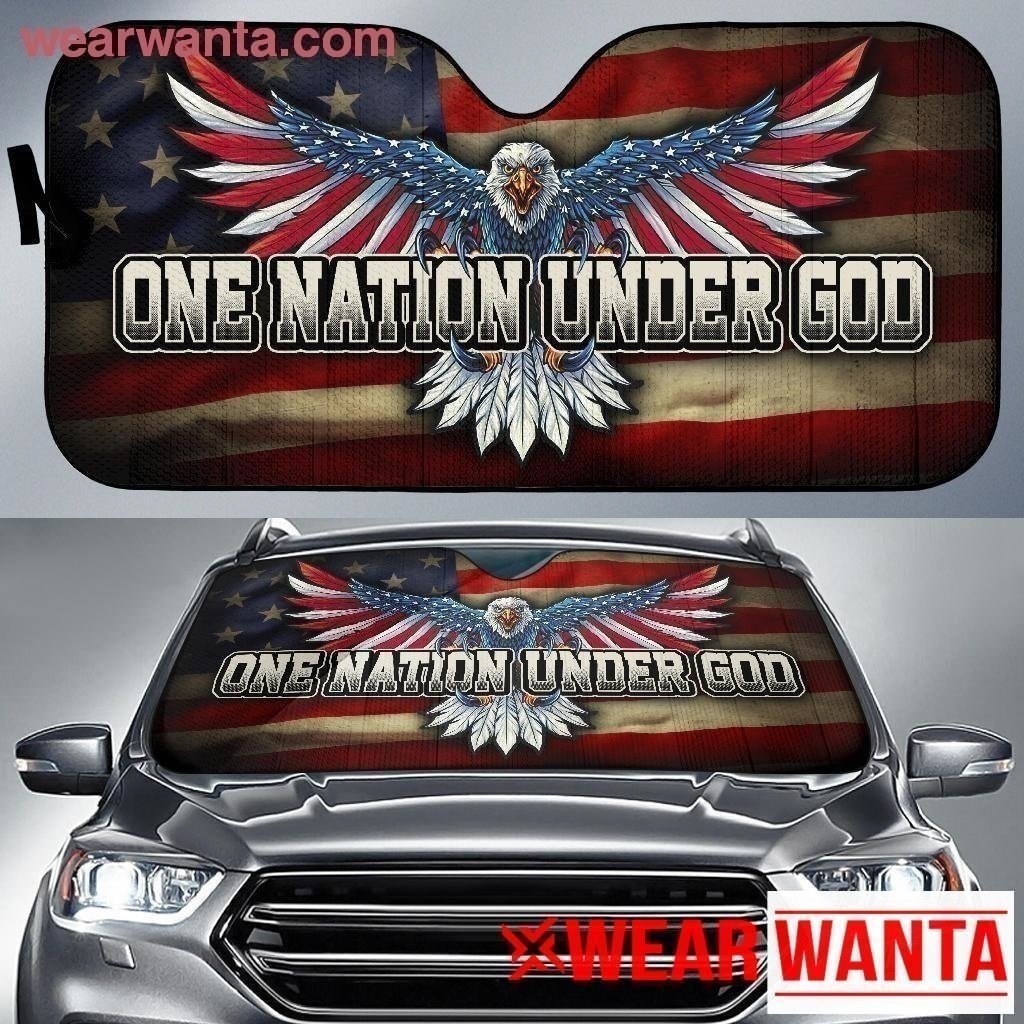 One Nation Under God American Flag Day Car Sun Shade-Gear Wanta