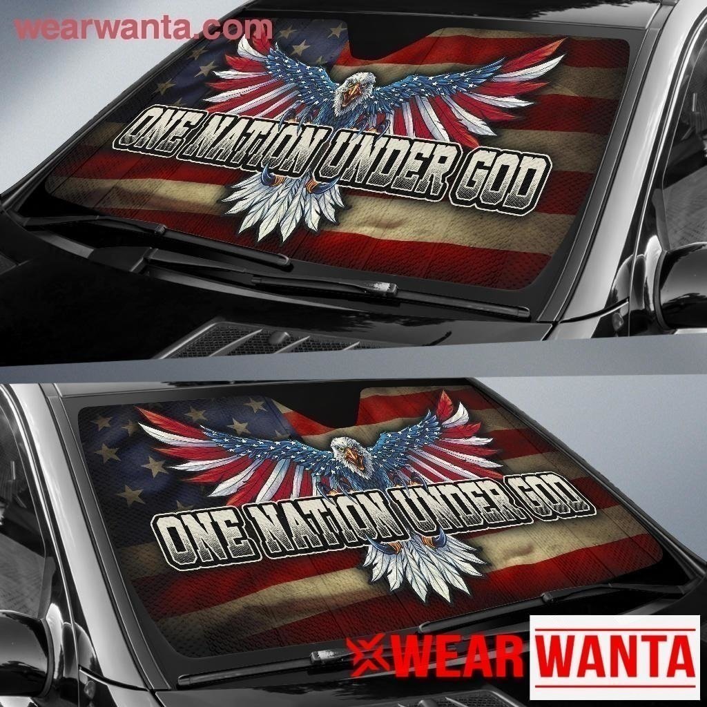 One Nation Under God American Flag Day Car Sun Shade-Gear Wanta