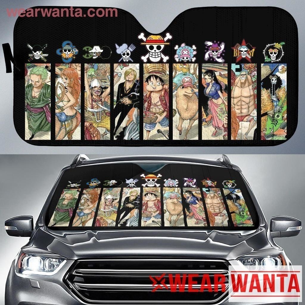 Car Rack One Piece One Piece Crews Car Sun Shade Custom Anime Accessories Decoration