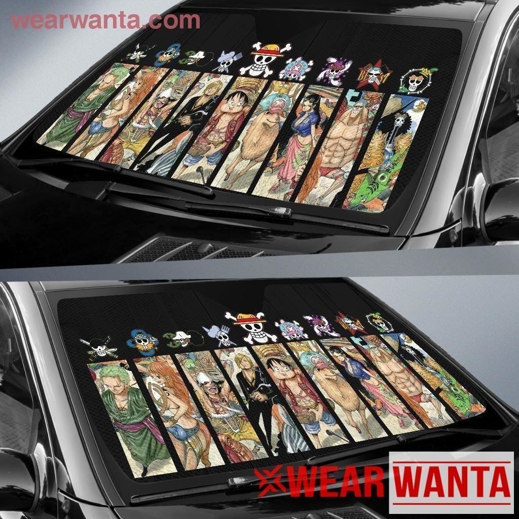 Car Rack One Piece One Piece Crews Car Sun Shade Custom Anime Accessories Decoration