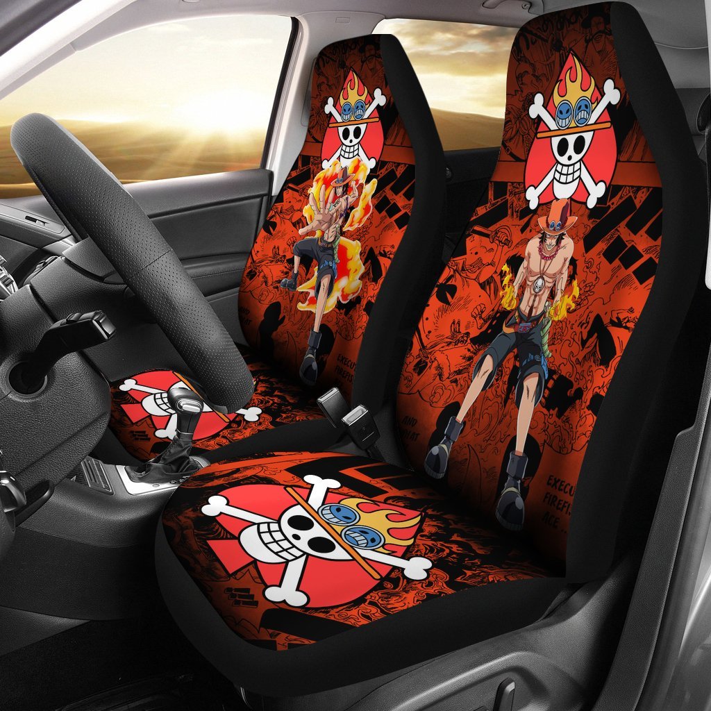 One Piece Manga Mixed Anime Ace Car Seat Covers-Gear Wanta