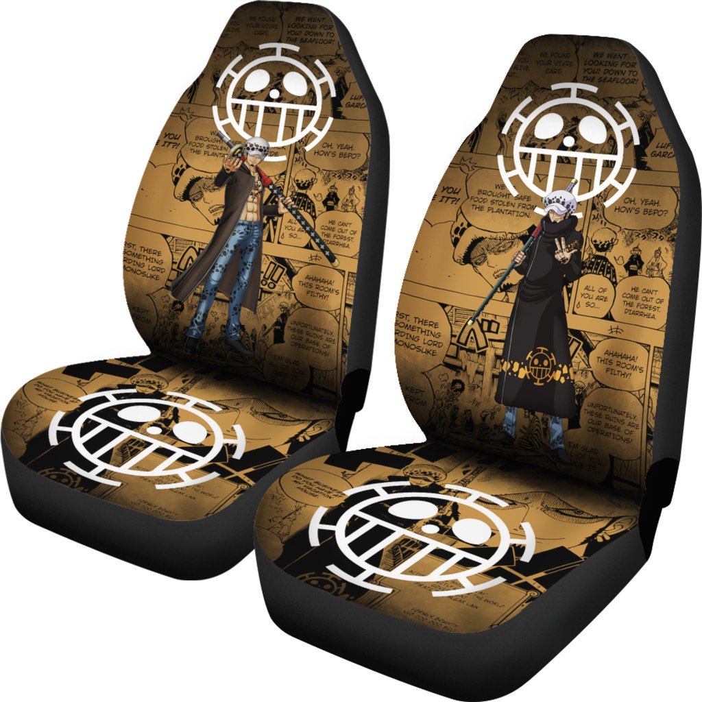 One Piece Manga Mixed Anime Law Car Seat Covers-Gear Wanta