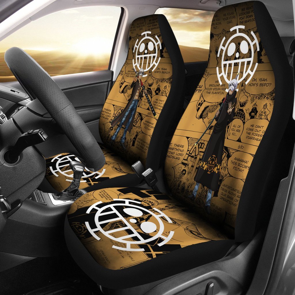 One Piece Manga Mixed Anime Law Car Seat Covers-Gear Wanta