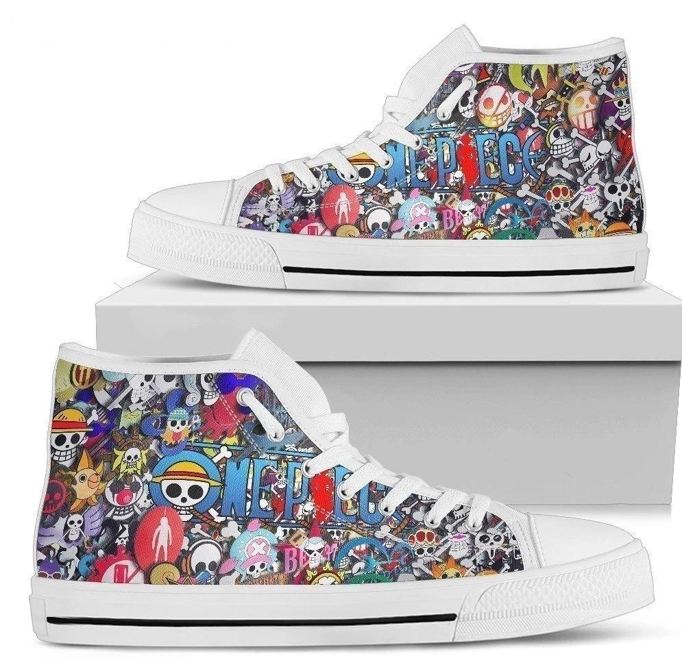 One Piece Symbol Sneakers High Top Fan Anime Gift NH09-Gear Wanta