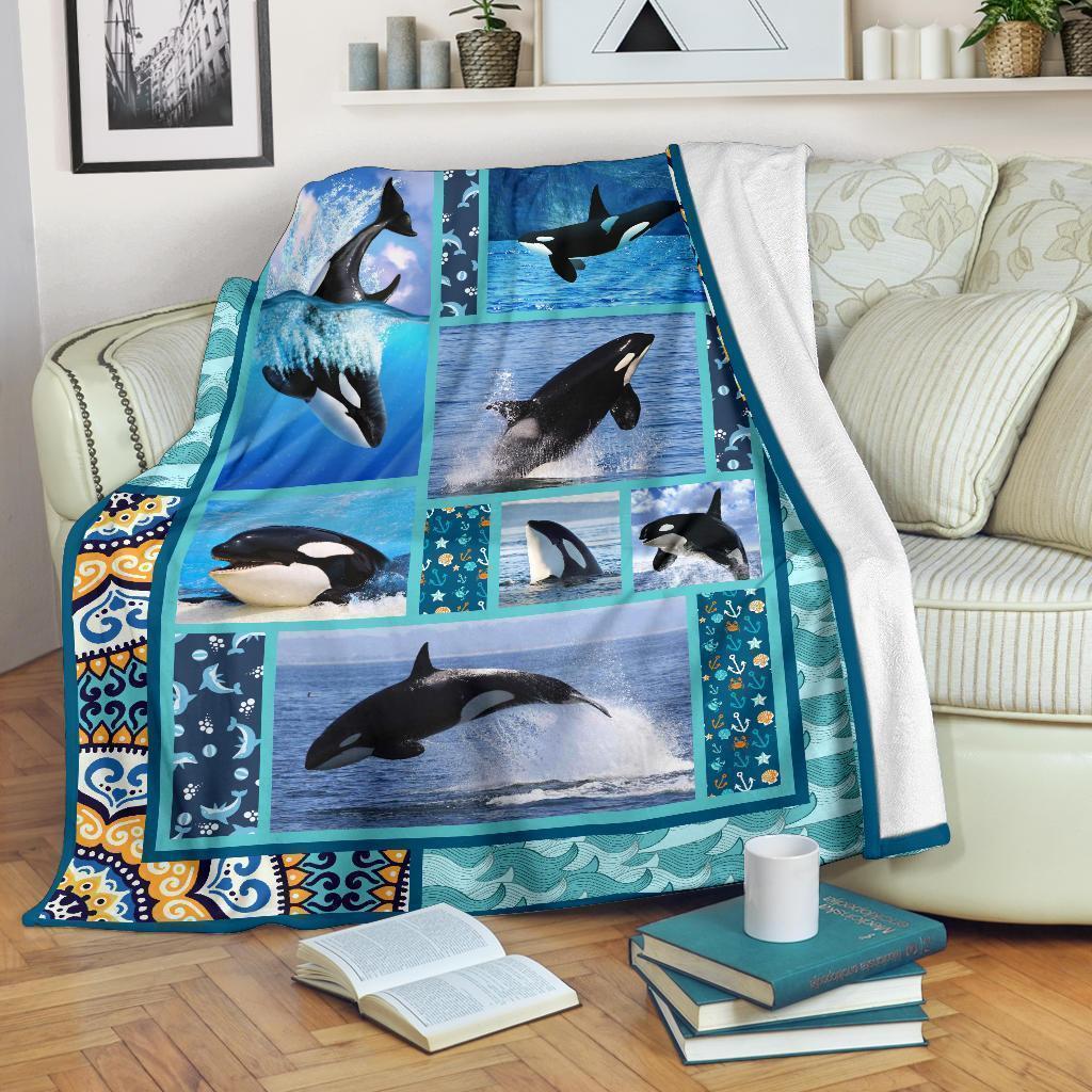 Orca Whale Killer Fleece Blanket Funny Gift Idea-Gear Wanta