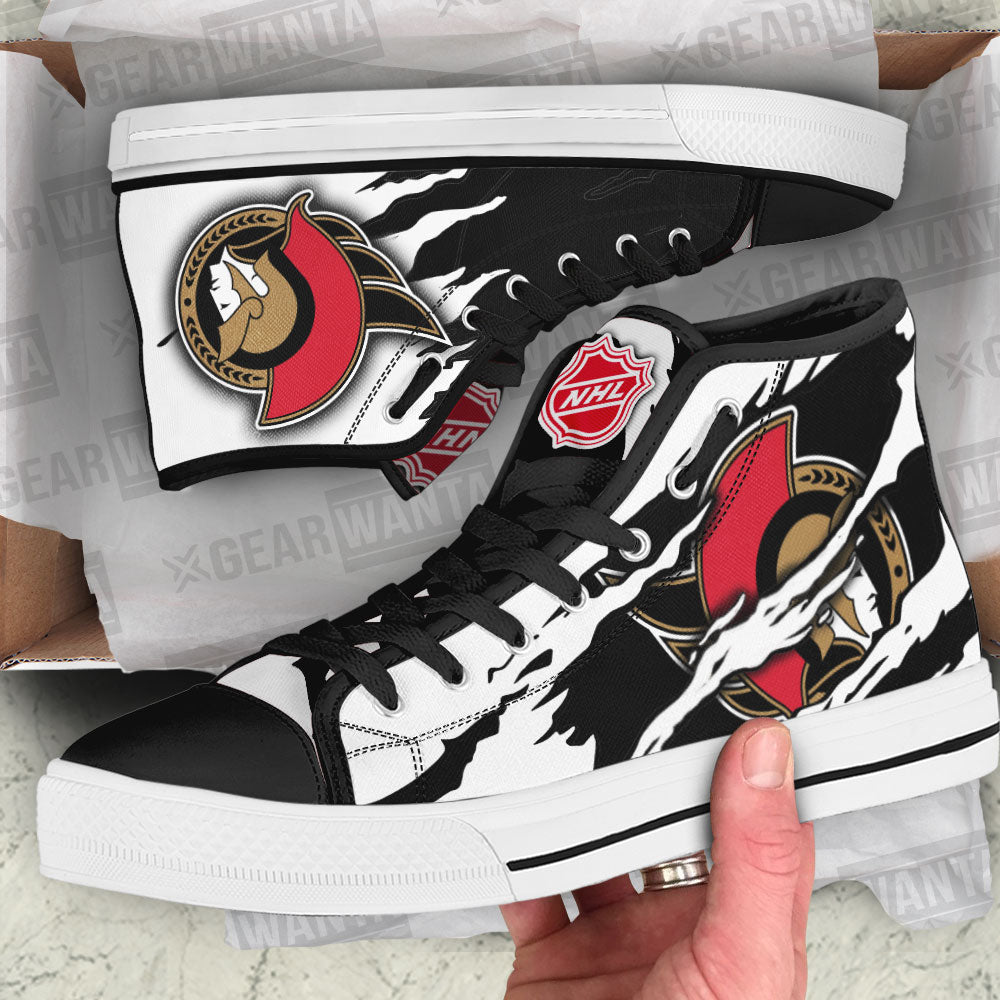 Ottawa Senators High Top Shoes Custom For Fans-Gear Wanta