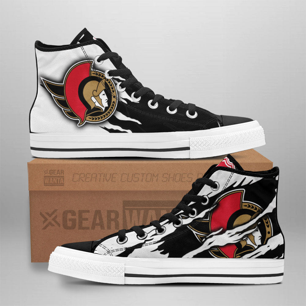 Ottawa Senators High Top Shoes Custom For Fans-Gear Wanta