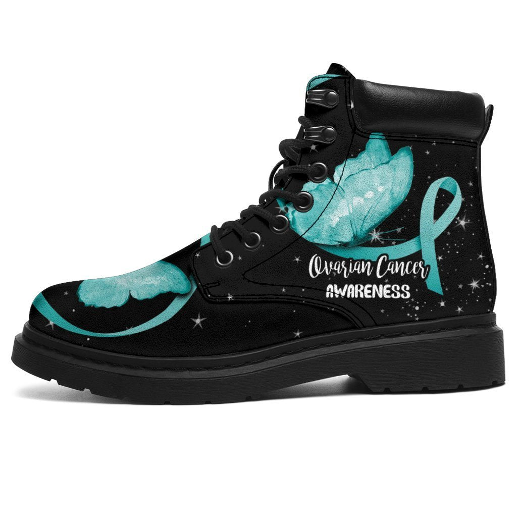 Ovarian Cancer Awareness Boots Ribbon Shoes Gift idea-Gear Wanta