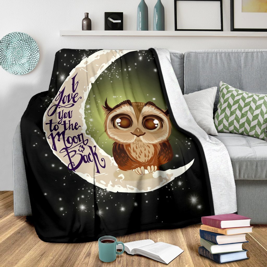 Owl Blanket Custom I Love You To The Moon And Back Home Decoration-Gear Wanta