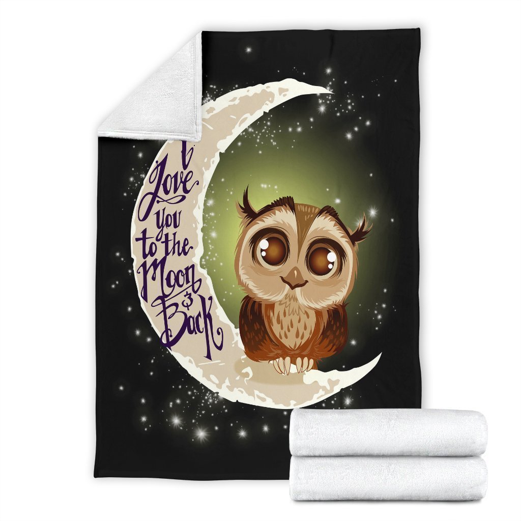 Owl Blanket Custom I Love You To The Moon And Back Home Decoration-Gear Wanta