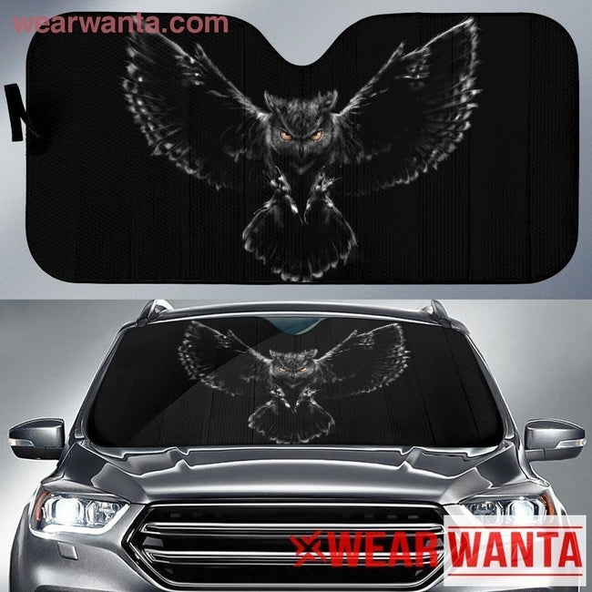 Owl In The Night Car Sun Shade-Gear Wanta