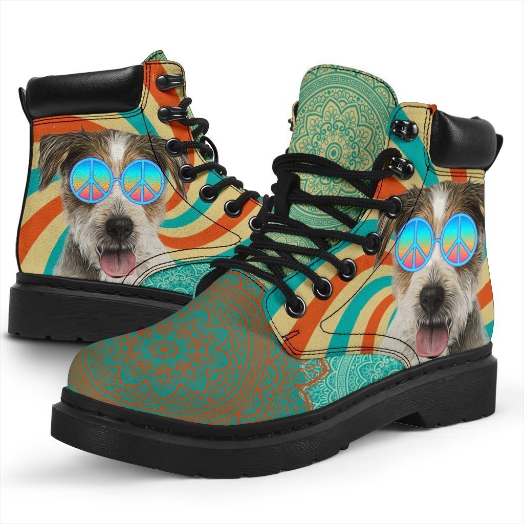 Parson Russell Dog Boots Funny Hippie Style Shoes-Gear Wanta