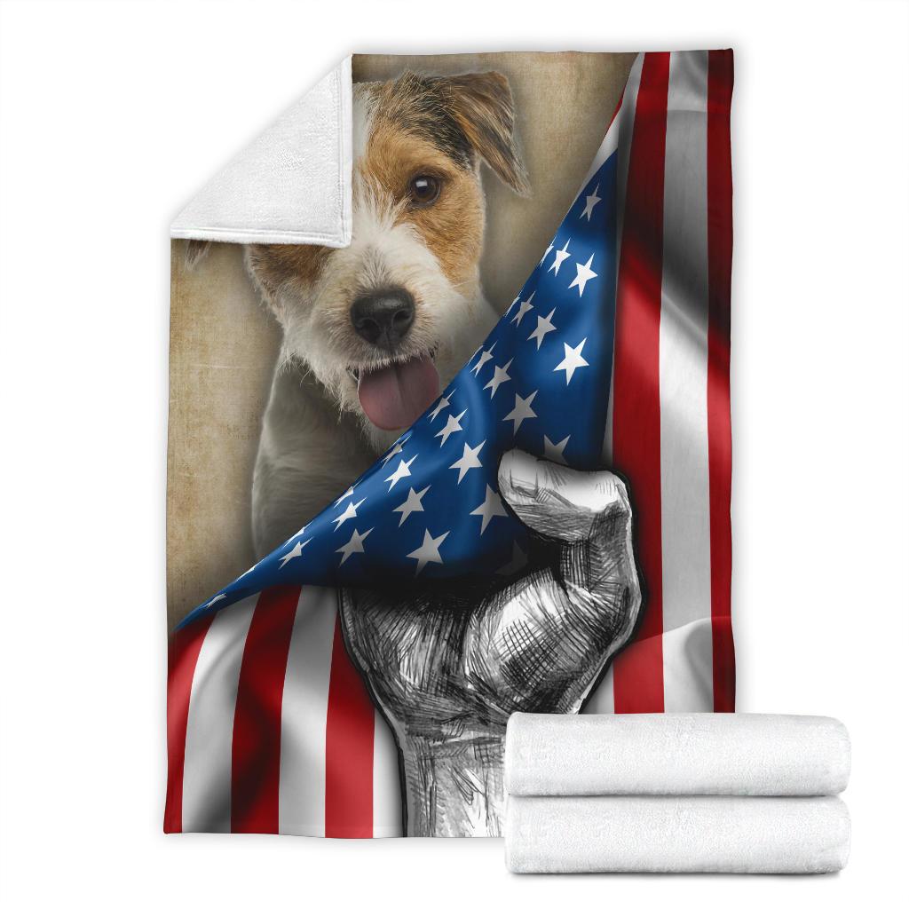 Parson Russell Fleece Blanket American Flag-Gear Wanta