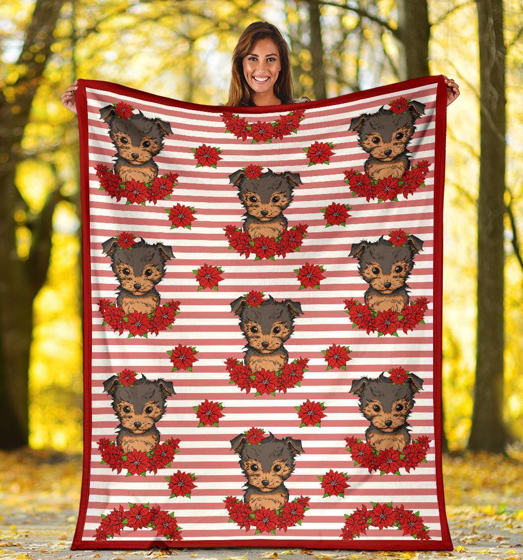 Pattern Cute Yorkshire Dog Fleece Blanket-Gear Wanta
