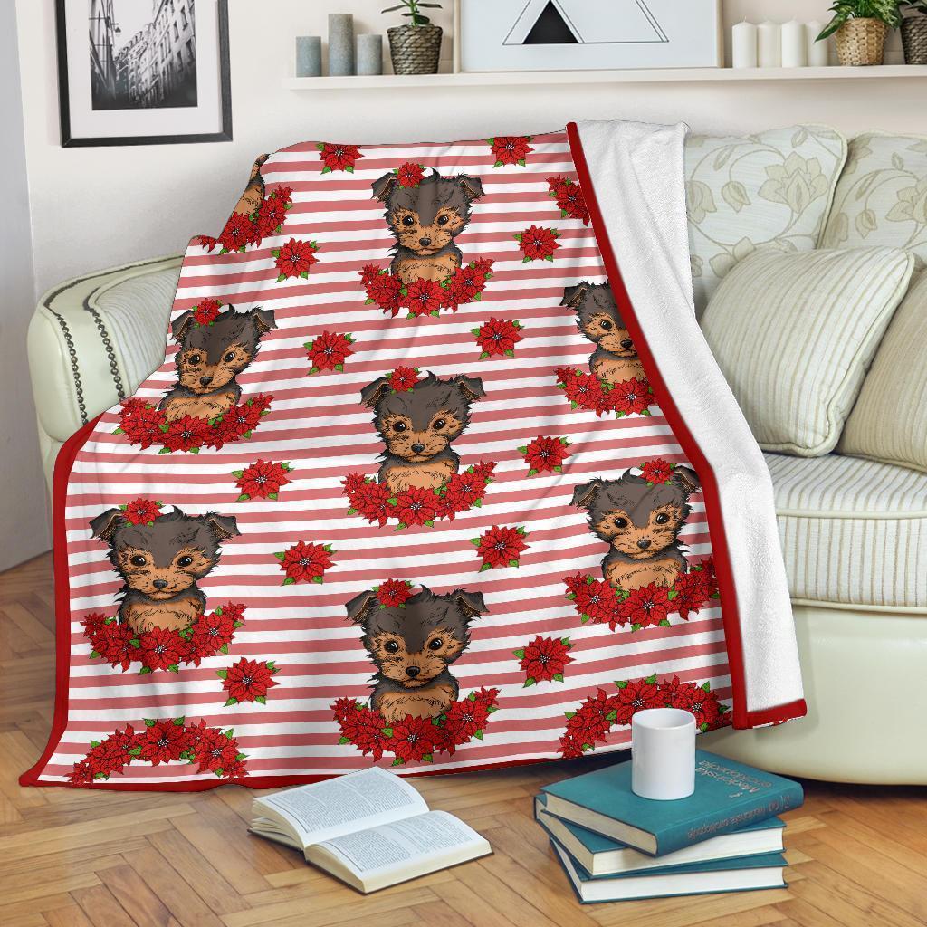 Pattern Cute Yorkshire Dog Fleece Blanket-Gear Wanta