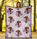 Pattern Floral Dachshund Dog Fleece Blanket-Gear Wanta