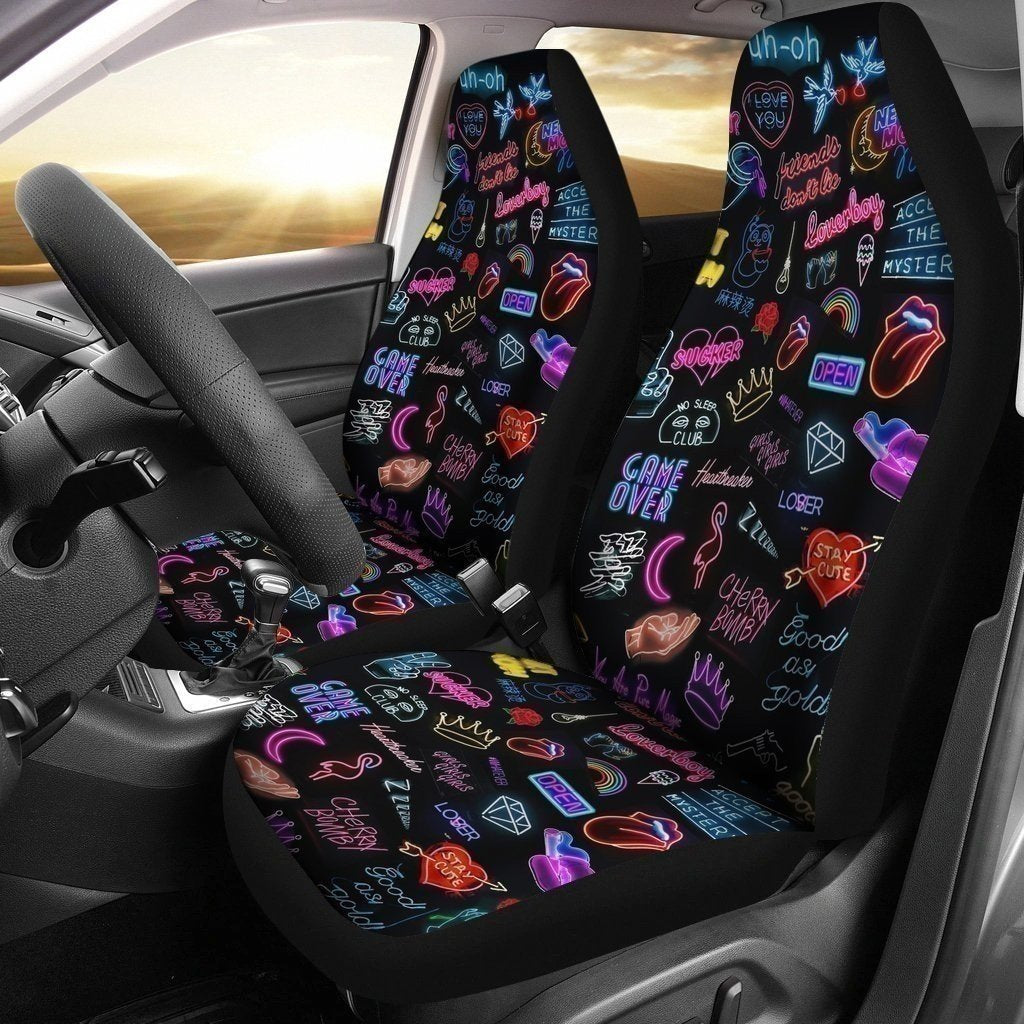 Pattern Neon Advertise Car Seat Covers-Gear Wanta