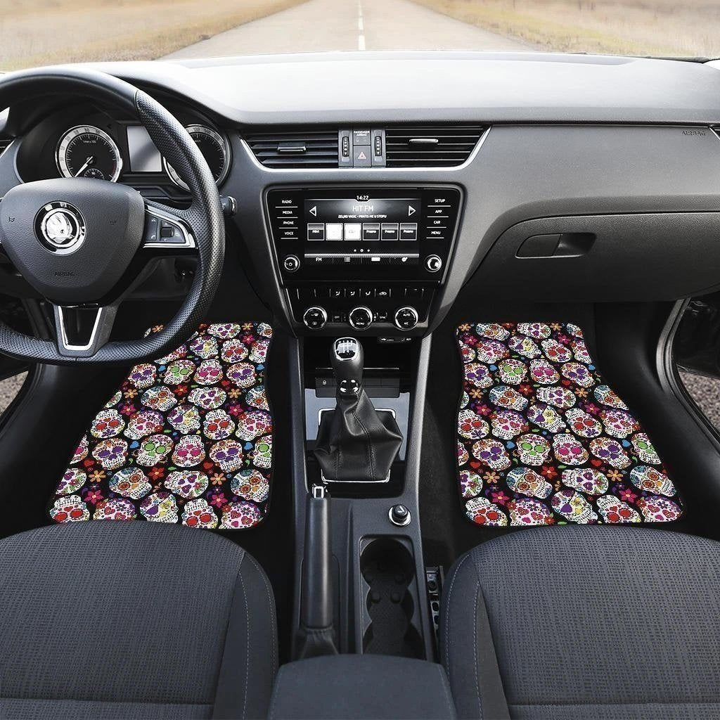 Pattern Sugar Skull Car Floor Mats Gift Idea-Gear Wanta