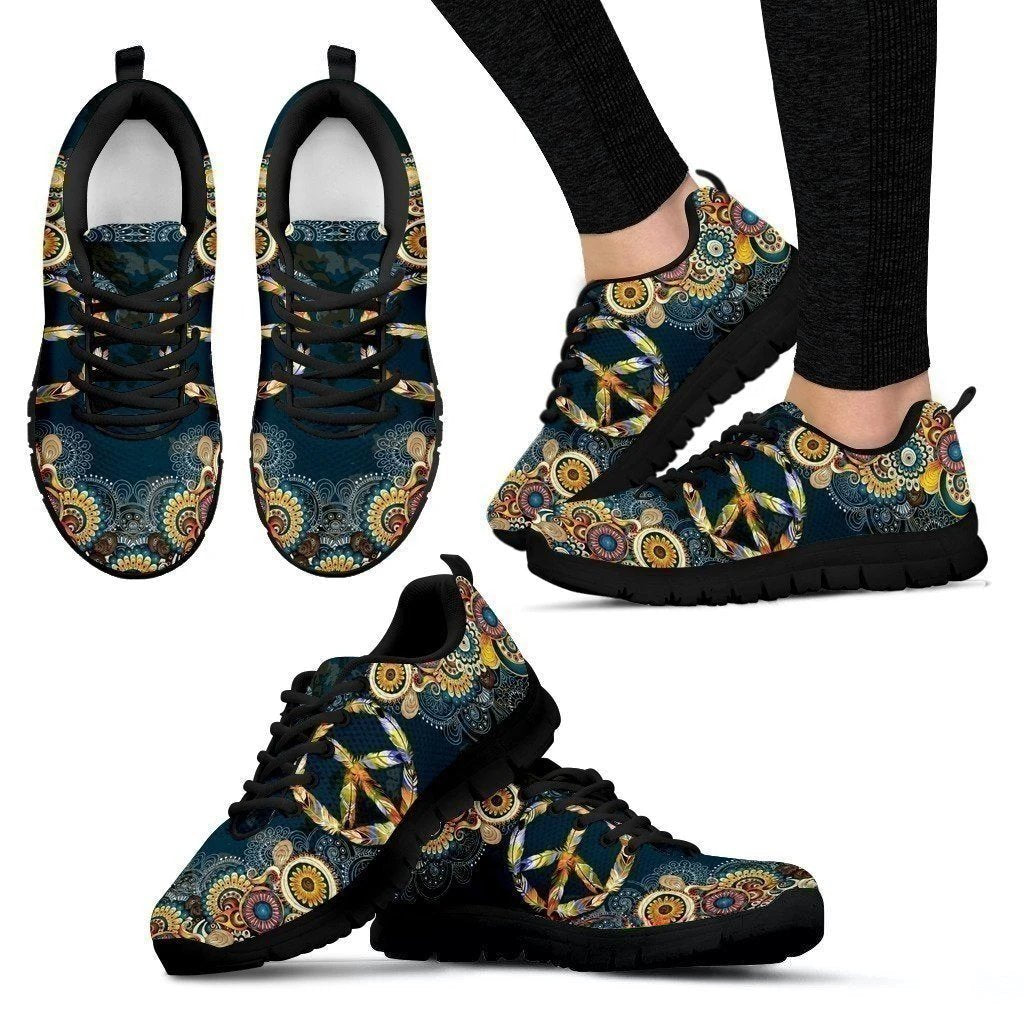 Peace Symbols Hippie Women's Sneakers-Gear Wanta