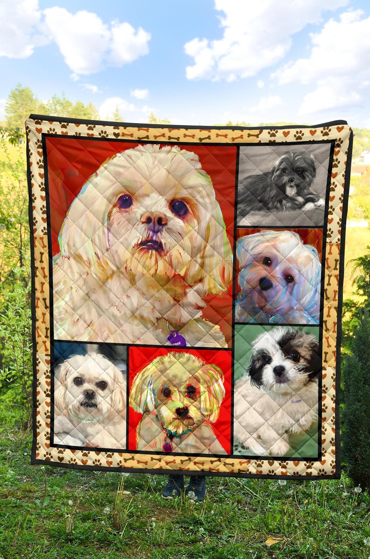 Peekapoo Dog Quilt Blanket Funny Mixed Breed Dog-Gear Wanta