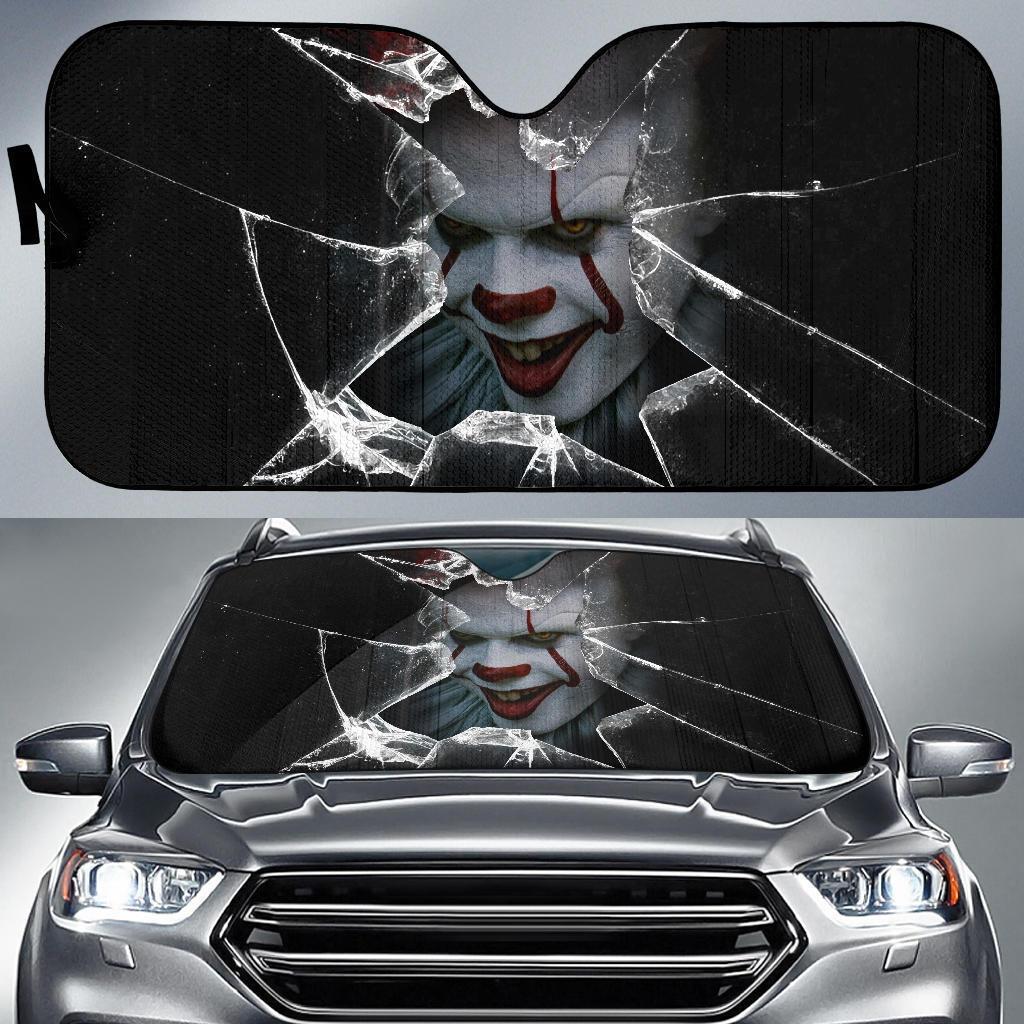 Pennywise Car Car Sun Shade Horror Broken Glass Windshield-Gear Wanta