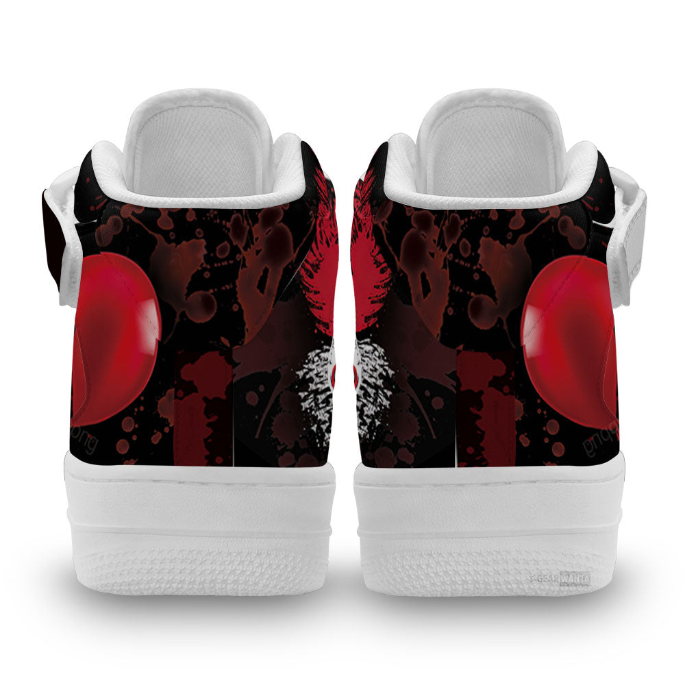 Pennywise IT Shoes Custom Air Mid Sneakers Horror Fans-Gear Wanta