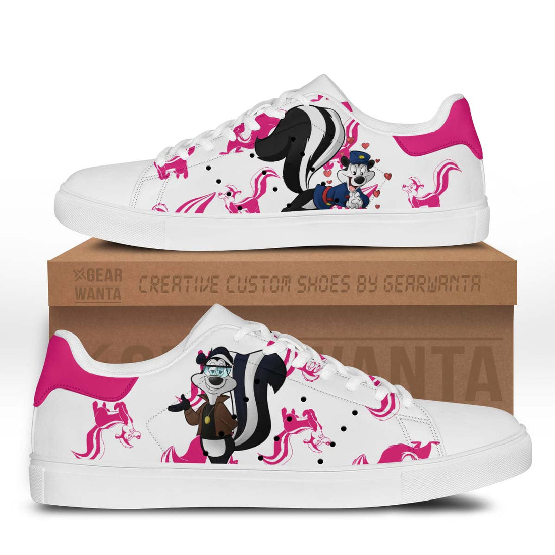 Pepe Le Pew Shoes Custom Looney Tunes Cartoon Shoes-Gear Wanta