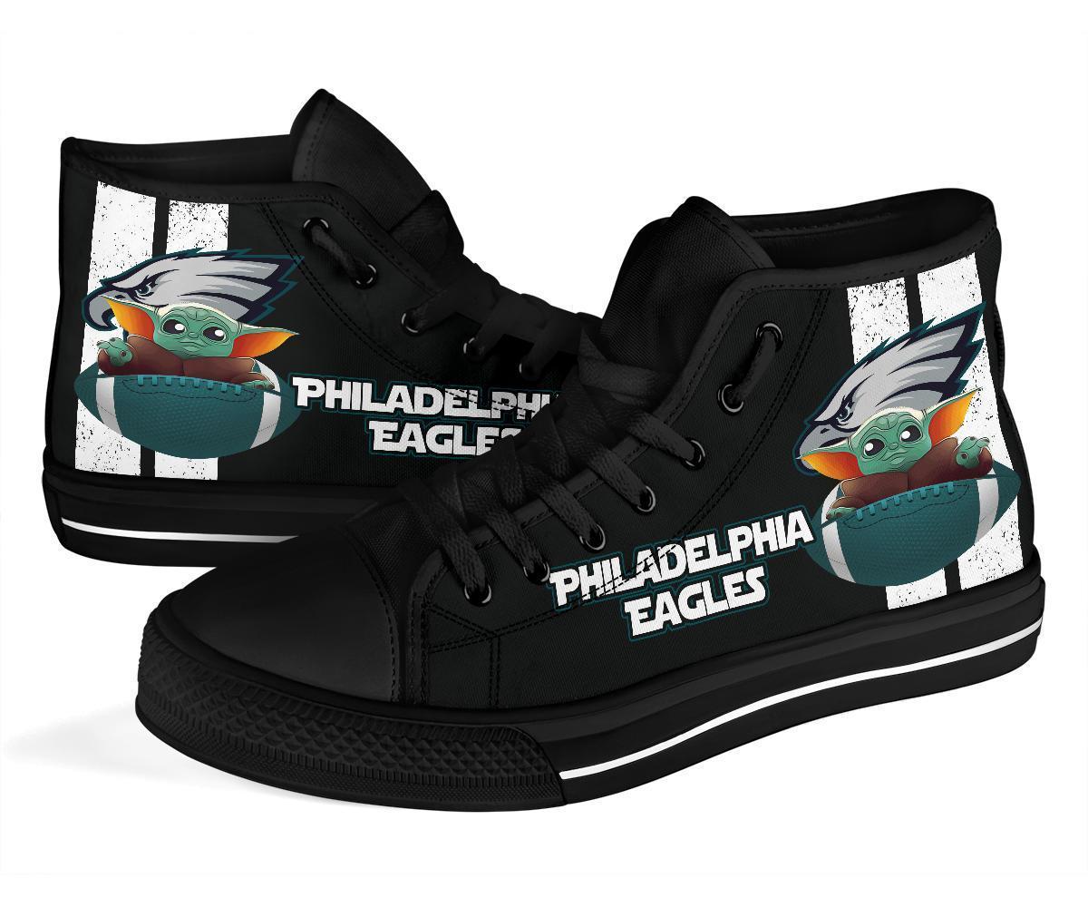 Philadelphia Eagles Sneakers Baby Yoda High Top Shoes Custom-Gear Wanta