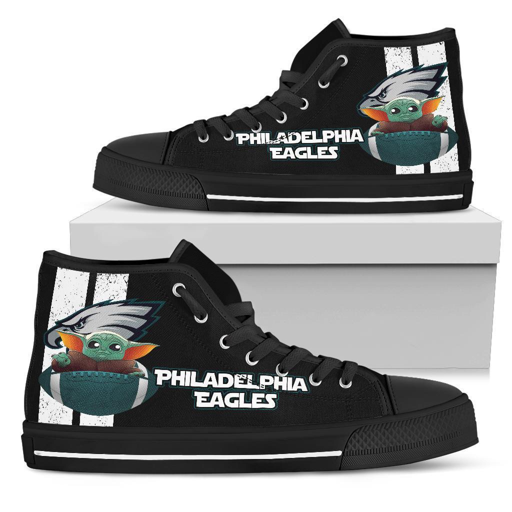 Philadelphia Eagles Sneakers Baby Yoda High Top Shoes Custom-Gear Wanta