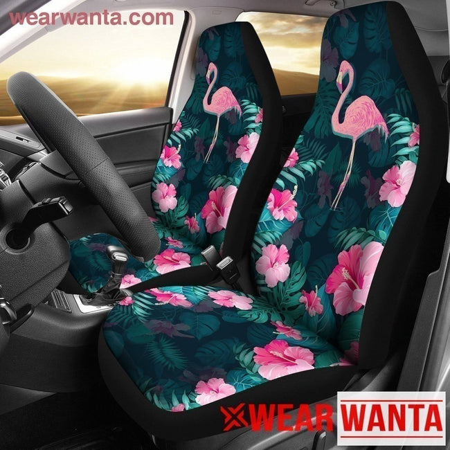 Pink Flamingo & Hibiscus Car Seat Covers-Gear Wanta