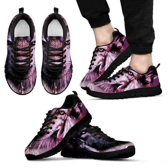Pink Native Wolf Sneakers For Men Women Kid Wolf Lover-Gear Wanta