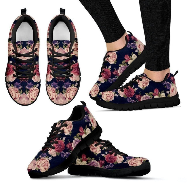 Pink Roses Flower Women's Sneakers Gift Idea-Gear Wanta