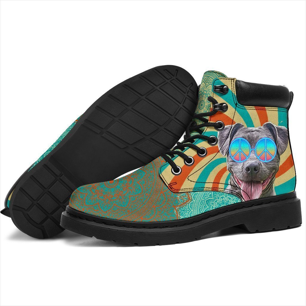 Pit Bull Dog Boots Shoes Funny Hippie Style-Gear Wanta