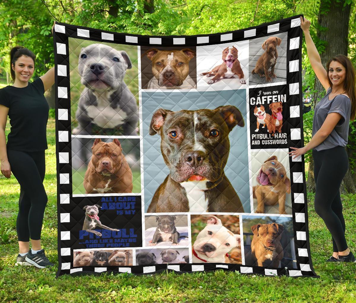 Pit bull Quilt Blanket For Who Love Pit bull-Gear Wanta