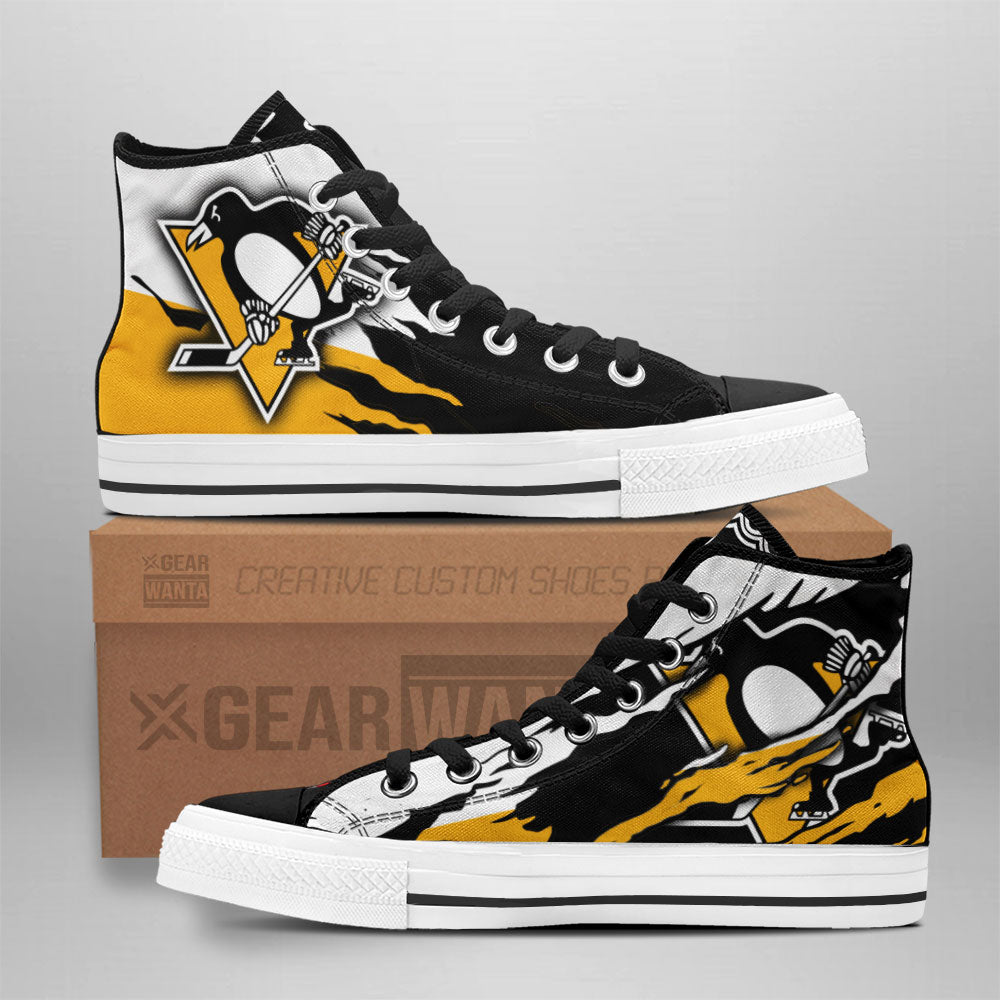 Pittsburgh Penguins High Top Shoes Custom For Fans-Gear Wanta