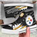 Pittsburgh Steelers High Top Shoes Custom American Flag Sneakers-Gear Wanta