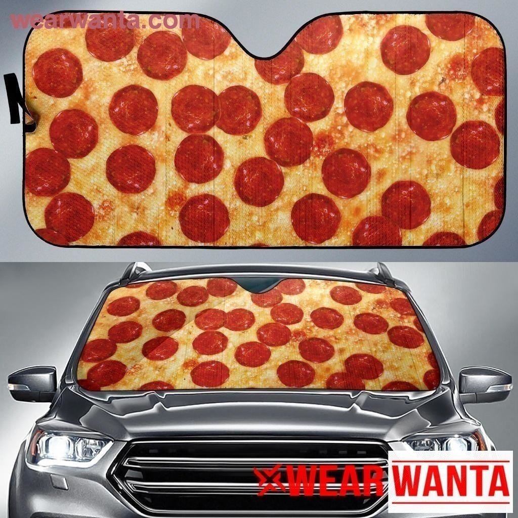 Pizza Pepperoni Car Sun Shade Funny-Gear Wanta